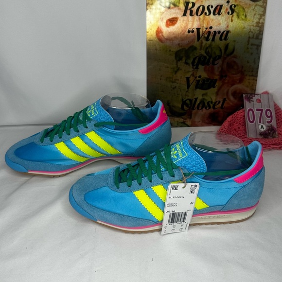 NWT Adidas SL 72 OG Sky Rush/Solar Yellow/Lucid Pink Sneakers Size 8 - Picture 2 of 15